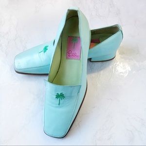 Lilly Pulitzer Leather Loafers - Pale Blue